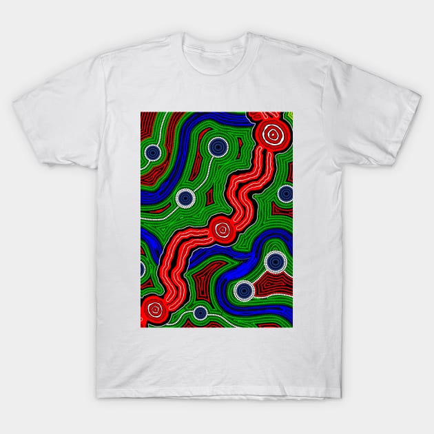 Aboriginal Art - Trans Railway T-Shirt by hogartharts